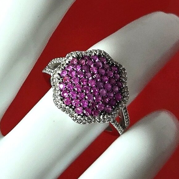 925 Sterling Silver Ring SZ 6 with Natural Pink Sapphire Gemstone - Picture 8 of 10